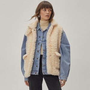 Nasty Gal Cream Sherpa Vest